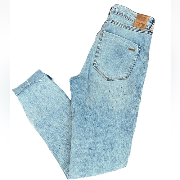 Zara Basic Jeans Women's Sz 4 Denim Z1975 Ankle Cuffed Mid Rise Straight Leg - Picture 4 of 16